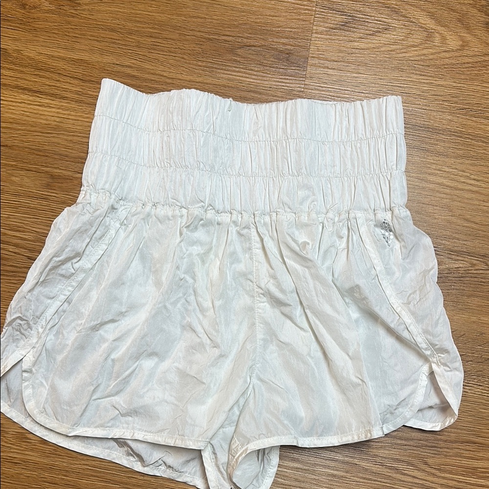 Free People White High-Waisted Short